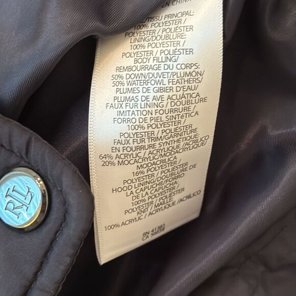 NWOT Lauren, Ralph Lauren Faux Fur Trim Down & Feather Puffer Coat - Picture 11 of 11
